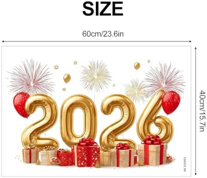 ANNA QUEEN 2026 Happy New Year Wall Decals | Peel and Stick Fireworks Balloon Wall Stickers – Removable Party Vinyl Wall Décor for Living Room, Office, Classroom & Window Displays - Image 2