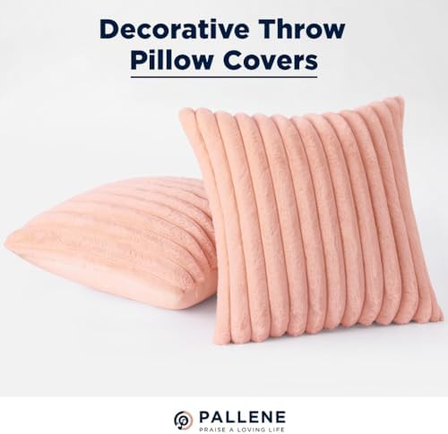 Pallene Faux Fur Decorative Throw Pillow Covers 18x18 Set of 2, Pink - Image 6
