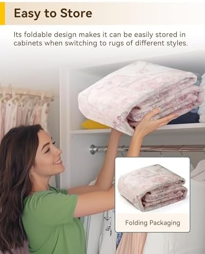 RELEANY Washable Area Rug, 7'x10', Pink - Image 7