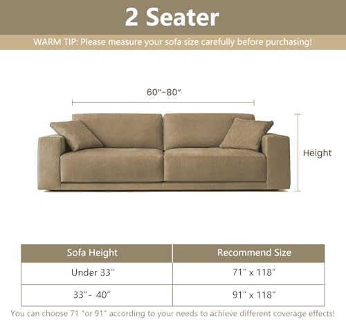 MYSKY HOME Couch Covers for 2 Cushion Couch Sofa, Chenille L Shape Sectional Couch Cover - Pet-Friendly, Machine Washable, Non-Slip Sofa Protector for Dogs, Kids, 71"x118", White - Image 5