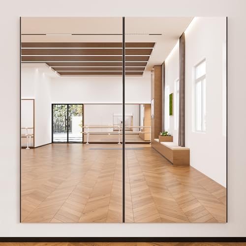 brisafe 2pcs Peel and Stick No-Drill Wall NanoMirror, 34 x 79 in, Black - Image 4
