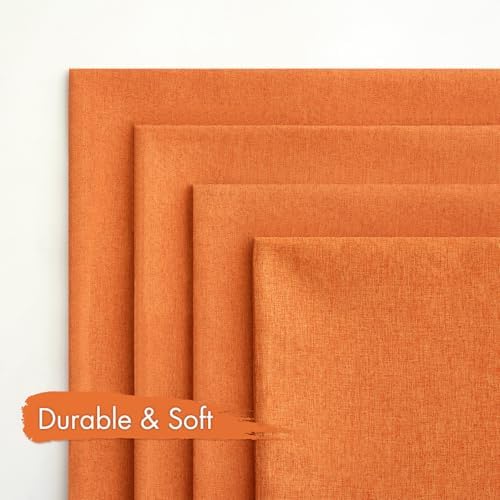 MIULEE Pack of 4 Decorative Outdoor Throw Pillow Covers Linen Waterproof Pillow Covers Summer Farmhouse Cushion Cases for Patio Garden Tent Balcony Couch Sofa 18x18 Inch Bright Orange - Image 5