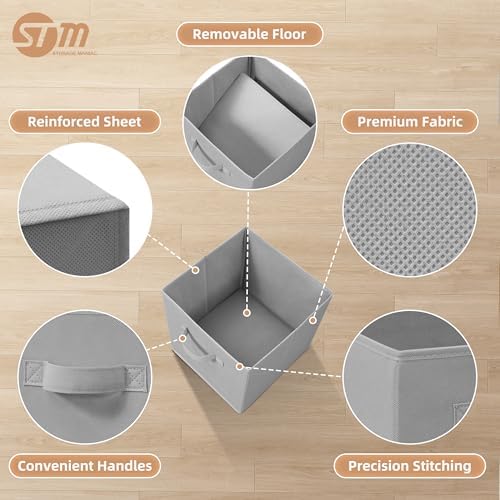 STORAGE MANIAC Storage Cubes, 11 Inch 6 Pack Collapsible Fabric Shelf Bins - Image 3