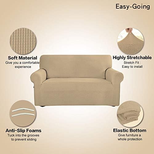 Easy-Going Stretch 4 Seater Oversized Sofa Couch Cover Sand - Image 4