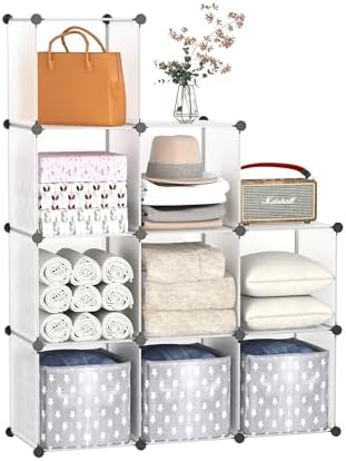 C&AHOME Cube Storage Organizer, 9-Cube Bookcase, Closet Cabinet White by CAHOME