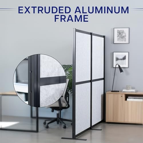 VIVO Light Gray Freestanding 76 x 66 inch Privacy Panel, PP-MWS63B - Image 6