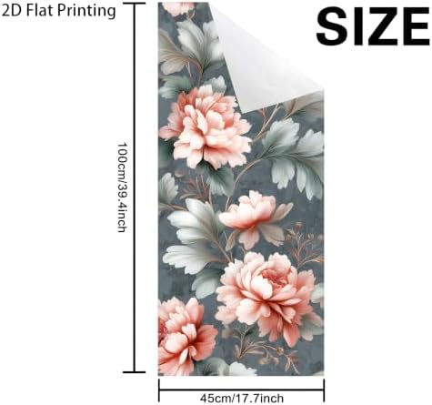 Vintage Floral Window Film, Decorative Static Cling Window Privacy Static Cling, 17.5 x 39.4 Inch Removable No Glue Window Film for Bathroom Bedroom Office - Image 6