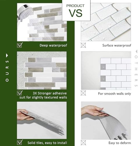 STICKGOO Peel and Stick Wall Tile Self-Adhesive Backsplash Thicker Design - Image 6