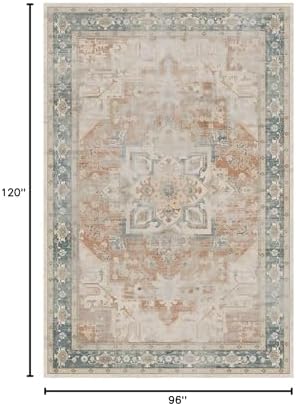 Rugxara 8x10 Area Rugs,Large Rugs for Living Room(BlueOrange) - Image 2
