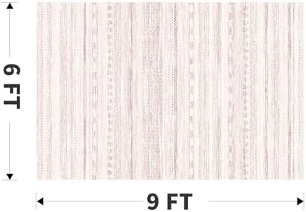 6x9 Pink Area Rugs for Living Room Machine Washable Rug Distressed Girls Nursery Rug Indoor Carpet Neutral Moroccan Boho Ultra Soft Area Rug for Bedroom Dining Room Playroom Office - Image 2