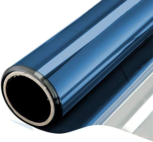 WPCTEV One Way Window Privacy Film, Mirror Tint, Blue, 35.4In x 16.4Ft by WPCTEV