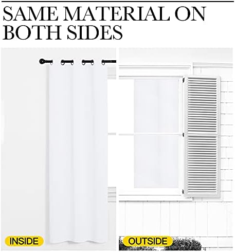 NICETOWN Curtains & Drapes for Door Tapestry, 144 inches Long Door Curtains for Bathroom Pantry Bedroom Closet (White, 1 Panel, 5ft Wide x 12ft Long) - Image 6