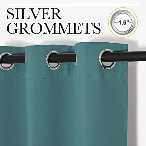 NICETOWN Doorway Curtain Room Divider Drape Screen Partitions, Vertical Blind for Sling Door, Blackout Window Curtains Privacy Blind for Patio (Sea Teal, 1 Panel, 7ft Tall x 5ft Wide) - Image 5