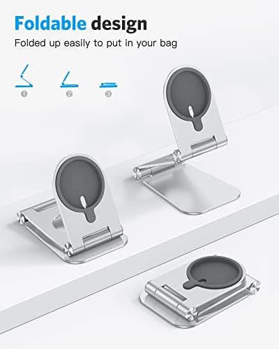 OMOTON MS02 Phone Stand for Magsafe Charger, Phone Holder for iPhone Silver - Image 3