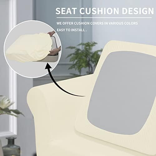 Easy-Going 2 Pieces Stretch Sofa Slipcover for Armchair Washable - Image 4