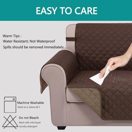 U-NICE HOME Reversible Sofa Cover Couch Cover for Dogs, Chocolate/Taupe - Image 5