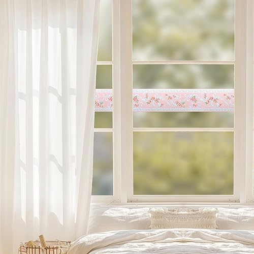 AbaBoorty Pink Flower Pattern Wallpaper Trim - 196"X4.1" Self-Adhesive Wall Border Sticker Decor for Bedroom & Living Room Walls - Image 4
