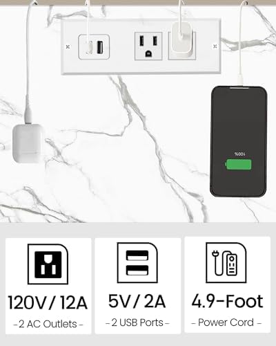 TUTOTAK End Table with Charging Station, Side Table Set of 2, Nightstand - Image 7