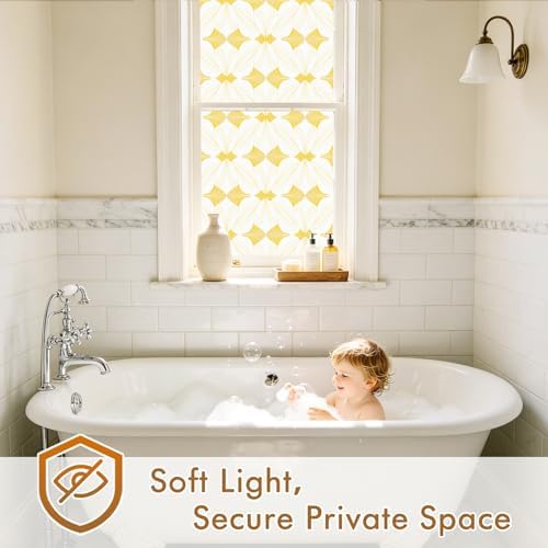 SOMWISE Frosted Window Privacy Film, Decorative Sun Heat Blocking, Anti UV - Image 3