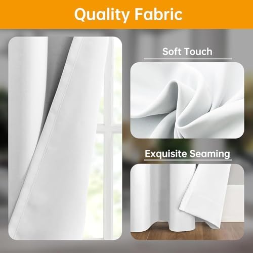 Room Divider Curtains Flexible Ceiling Tracks set Curtain track Ceiling Mount Blackout Curtain for Living Room Bedroom Ceiling Curtain Rod Privacy Divider Panel W150xH84 GreyishWhite Drape&Black rail - Image 3