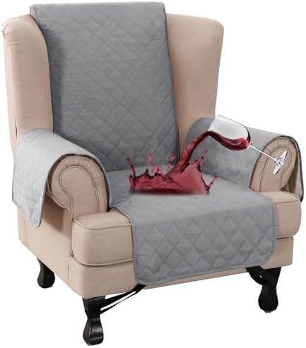 Turquoize 100% Waterproof Wing Chair Cover Wing Chair Slipcovers, Dove Gray by Turquoize