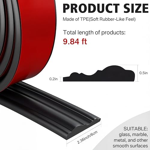 118 Inch x 2.36 in Peel and Stick Wall Molding Trim Black Chair Rail Panel Flexible Self Adhesive 3D Crown Moulding Trim for DIY Home Wall Decor Mirror Protection Door Cabinet Frame(Stylish) - Image 2