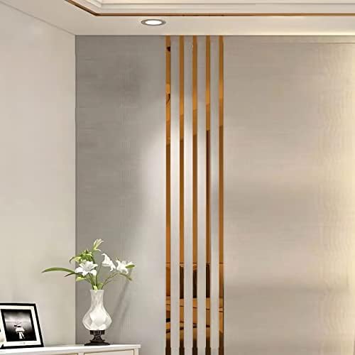 15 Pcs Self-Adhesive Flexible Molding Trim, Vibrant Mirror Like Sticker, Removable Decals Stickers for Wall Frames/Wallpaper Border/Waist Lines(Brown) by Cilemou