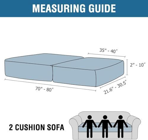 H.VERSAILTEX Velvet Stretch Couch Cushion Cover Plush Cushion Slipcover for Chair Loveseat Sofa Cushion Furniture Protector Seat Cushion Sofa Cover (2 Piece Large Sofa Cushion Covers, Rust) - Image 2