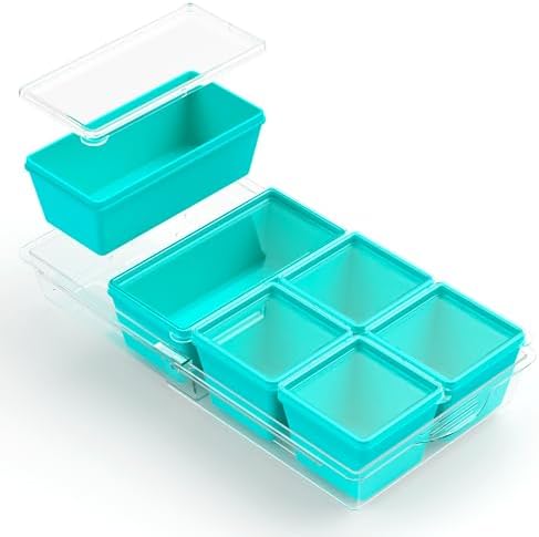 Gemice Silicone Freezer Molds with Lids, 6-Pack 1-Cup & 2-Cup by GemiceBeautyTools