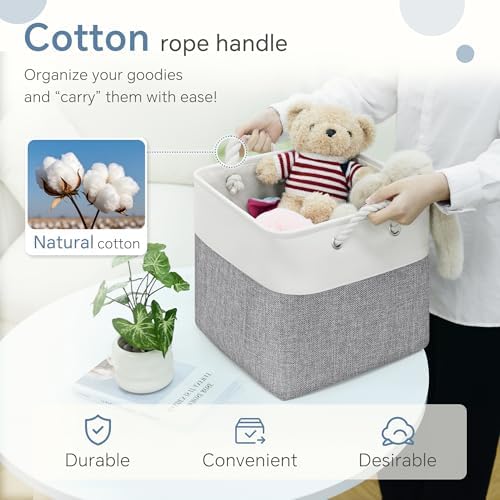 FinishingBo 11 inch Cube Storage Bin with Handles 6 Pack - Image 4