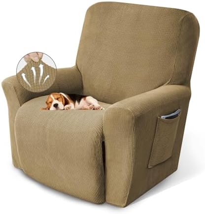KEKUOU Recliner Chair Covers, 1-Piece Lazy Boy Recliner Covers, Tan by KEKUOU