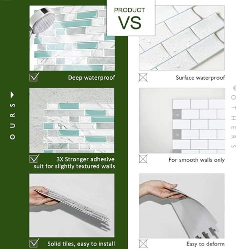STICKGOO Peel and Stick Wall Tile Self-Adhesive Backsplash Thicker Design - Image 4