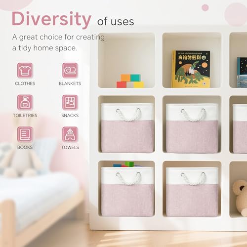 FinishingBo 11 inch Cube Storage Bin with Handles 6 Pack - Image 6