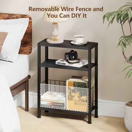 Heybly Small Narrow Side Table for Small Space, Thin Bedside TableHET007BK1 - Image 6