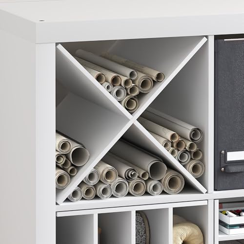 Furinno Cubicle X-Shelf Cube Insert, 3-Shelf Cube Organizer, White - Image 4