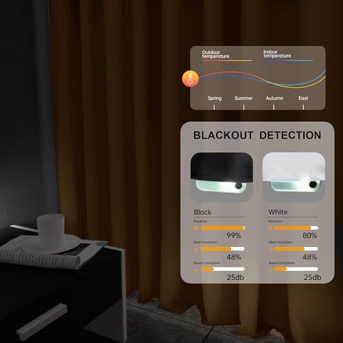 Room Divider Curtains Flexible Ceiling Tracks set Curtain track Ceiling Mount Blackout Curtain for Living Room Bedroom Ceiling Curtain Rod Privacy Dividers Panels W120 x H84 Khaki Drape & Black rail - Image 4