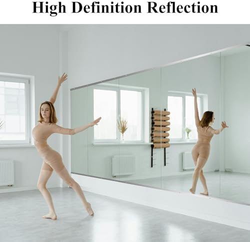 Home Gym Mirror for Wall, 48" x 28" x 2PCS Frameless Full Length Mirror - Image 6