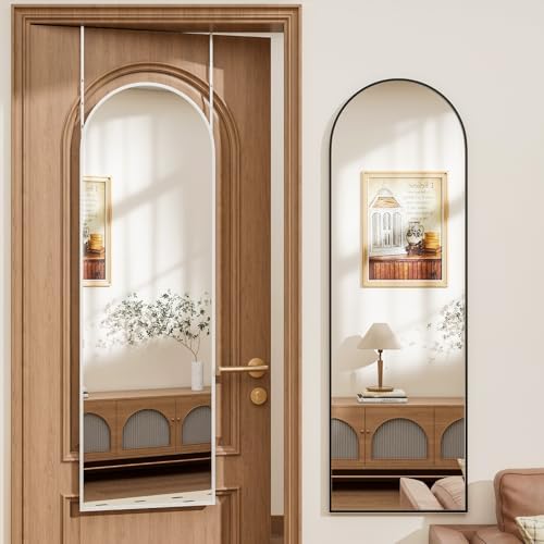 Rowjut Full Length Door Mirror, Wall Mounted Wall Mirrors, 50"X16" Arched Behind Door Mirror for Use in Living Rooms, Rooms, Bedrooms, Cloakrooms, etc. Durable & Stylish Home Decor (White) - Image 4