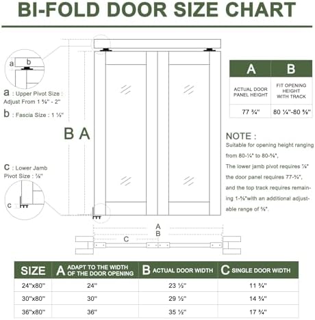 Bifold Doors for 36" x 80" Opening, Mirror Interior Folding Closet, Pine - Image 4