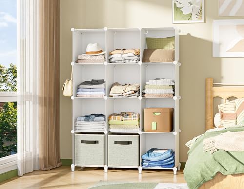 HOMIDEC Closet Organizers and Storage, 12 Cube Storage Organizer, White - Image 2
