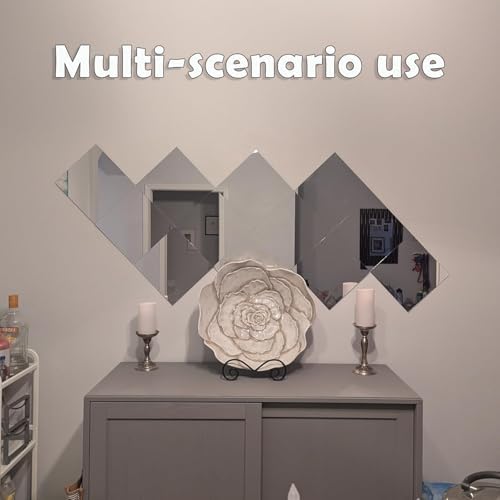 12" Square Mirror Centerpieces for Tables Decorations, 10 Pack Acrylic Square Mirror Tray Candle Plate 2mm Thickness Mirror Centerpiece Table Decorations for Wedding Decorations Party, Wall Decor - Image 3