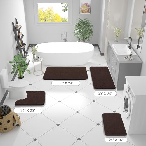 OLANLY Large Bathroom Rugs 50x30, Extra Soft Absorbent Chenille Bath Rugs - Image 2