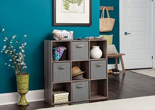 ClosetMaid Cubeicals 9 Cube Storage Shelf Organizer Bookshelf, Stackable, Square Shape, Easy Assembly, Wood, Natural Gray Finish - Image 2