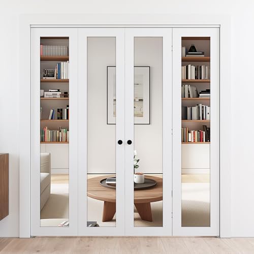 SMARTSTANDARD 60" x 80" Bifold Doors, Mirror Closet Folding Doors, MDF - Image 2