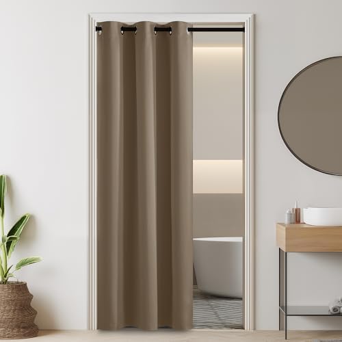 RYB HOME 100% Blackout Door Curtain for Doorway Open Closet Bedroom Kitchen by RYBHOME