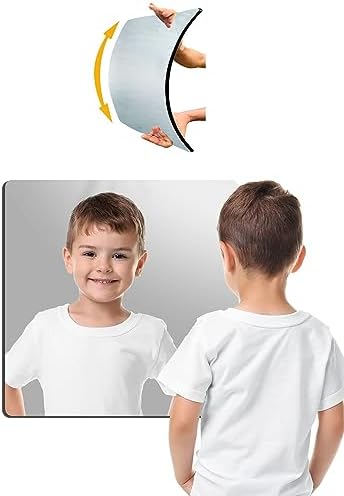 Unbreakable Acrylic Full Length Mirror for Wall Mounted, Full Body Mirror for Kids, Flexible Plastic Safe Shatterproof, 1 PCS 8 x 8 Inches, Workout Mirrors Tiles for Home Gym, Bedroom Over The Door by Unknown