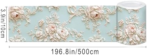 IVN Wallpaper Border Peel and Stick Wall Vintage Baroque Rose 4x196 Inch - Image 3
