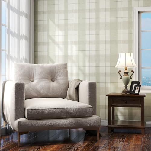 Timeet Modern Peel and Stick Wallpaper Wallpaper Light Green Gray Boho Contact Paper Waterproof Self Adhesive Removable Textured Wall Paper for Bedroom Bathroom Cabinets Wall Decor Vinyl 17.3" x 80" - Image 6