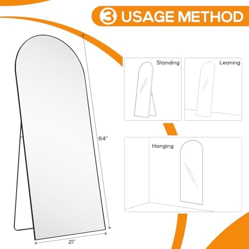 21"x64" Mirror Full Length, Upgraded Body Wall Mirrors - Image 2