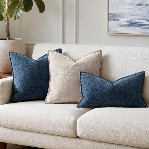 MIULEE Decorative Lumbar Throw Pillow Covers 12x20 Inch Dark Blue 2 Pack - Image 5